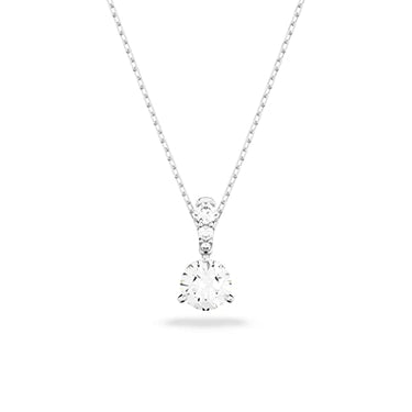 Swarovski Stilla Stud Earrings, Round Cut, White, Rhodium-Plated on Sale
